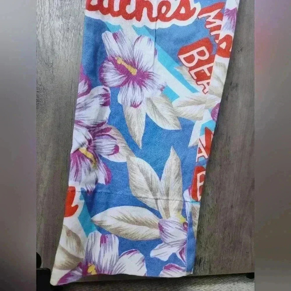 Urban Outfitters Miami Beach Tropical Novelty Print Cropped High Rise Pants 26 - Picture 3 of 11
